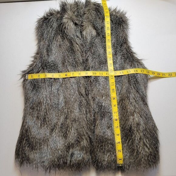 Ci Sono Faux Fur Vest in Gray Brown Multi Festival Boho Mobwife - Picture 10 of 10